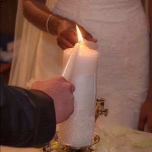 Unity candle and holder